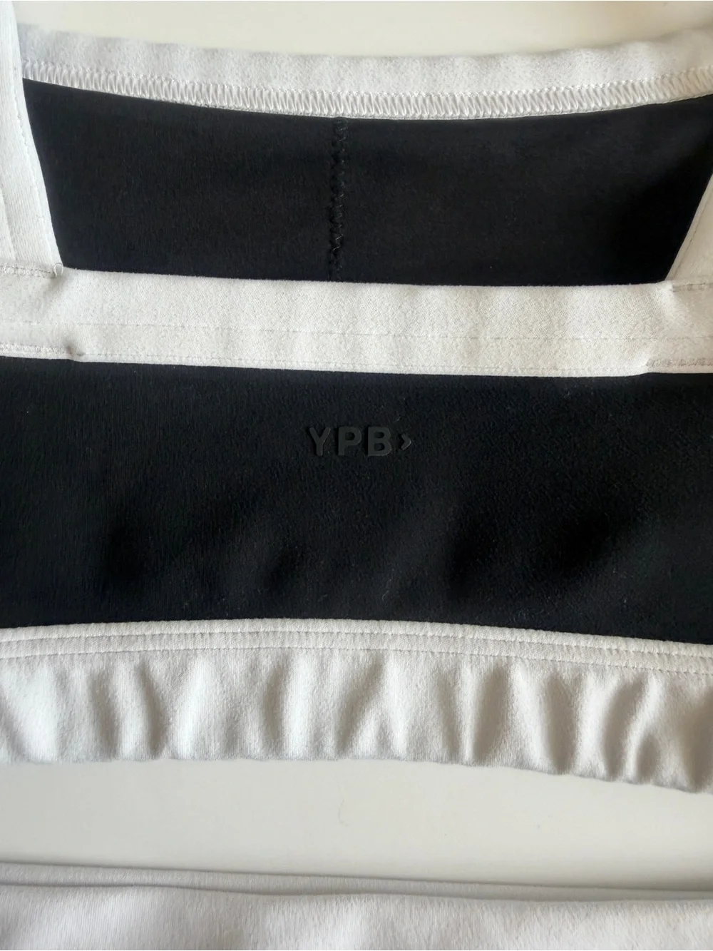 YPB Abercrombie & Fitch SMALL black and white shorts and sports bra set